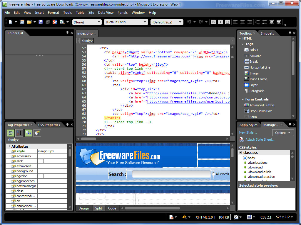 Microsoft Expression Web Workspace (2012)